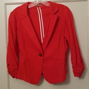 Buy 1 Get 1 FREE🌸 Bright Red Blazer Three Quarter Sleeve🌸